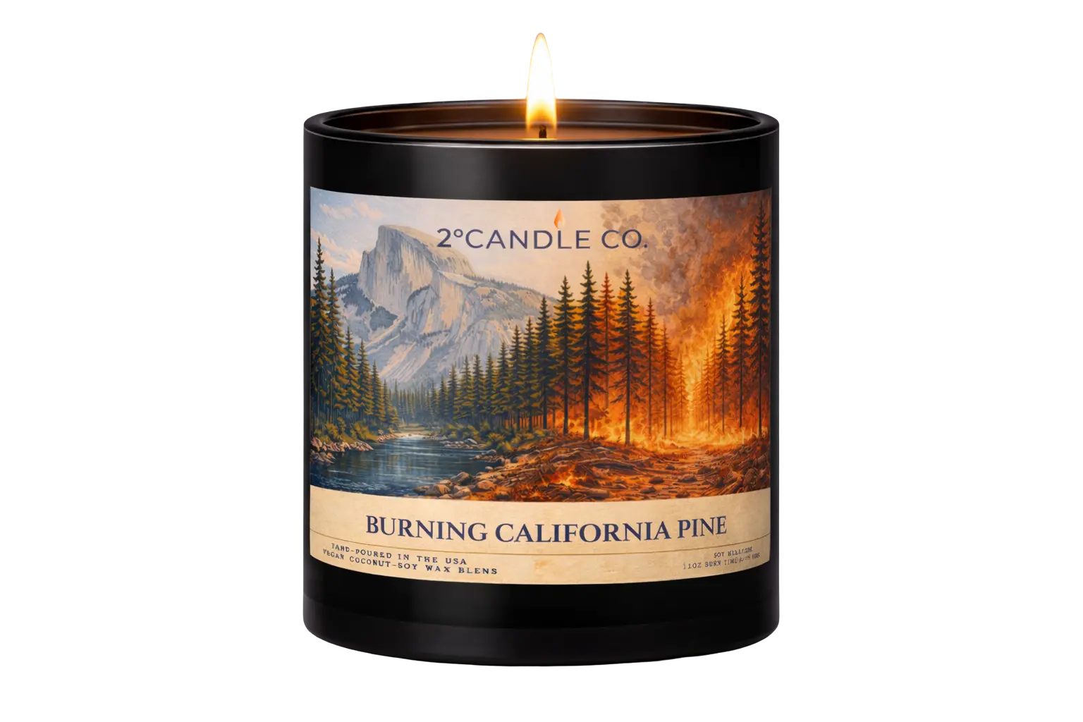 Burning California Pine lit