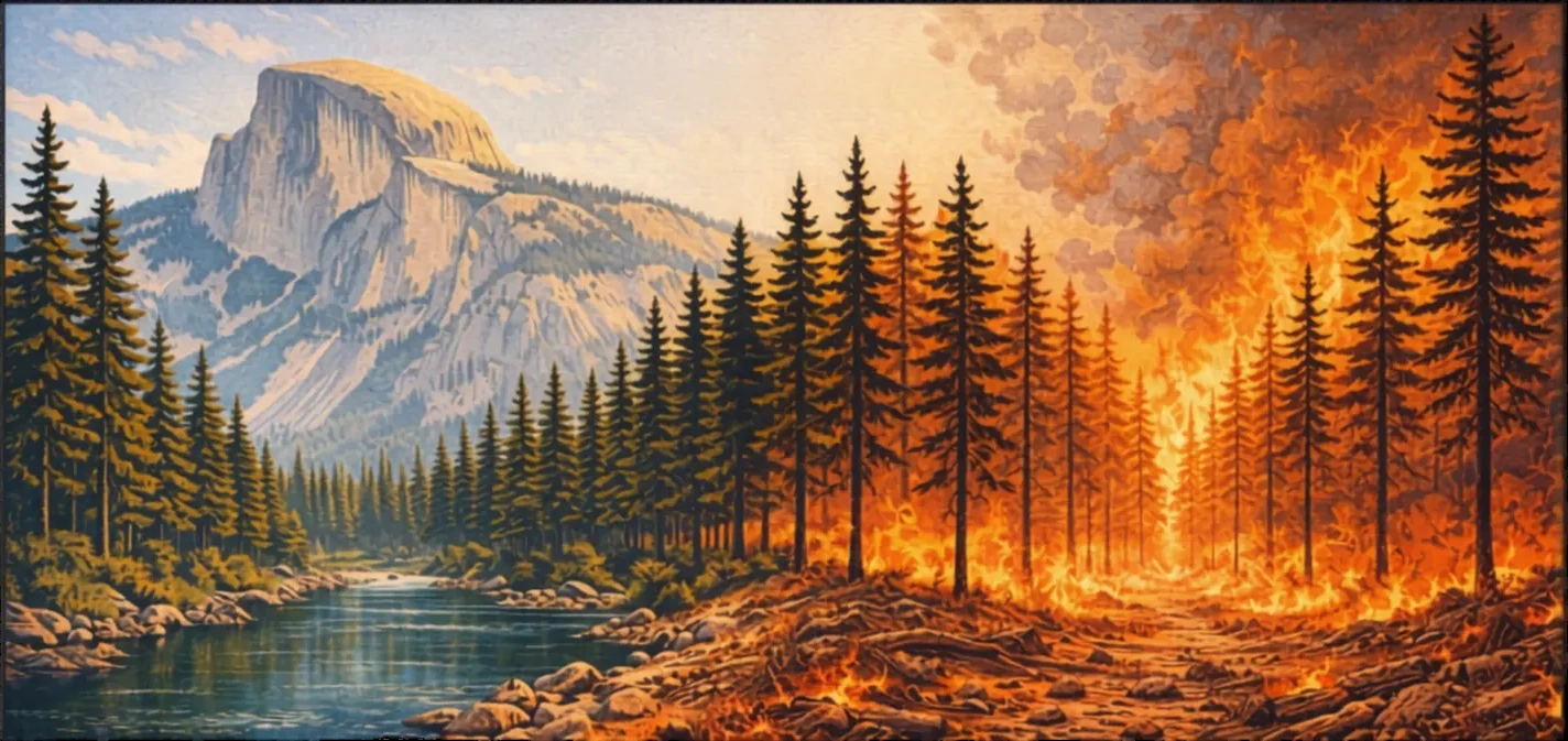 Burning California Pine label art