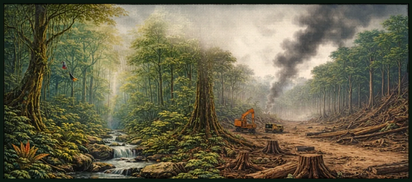 Freshly Logged Rainforest label art